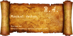Maskal Anton névjegykártya